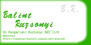 balint ruzsonyi business card